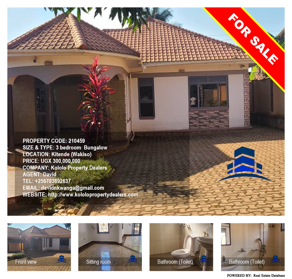 3 bedroom Bungalow  for sale in Kitende Wakiso Uganda, code: 210459