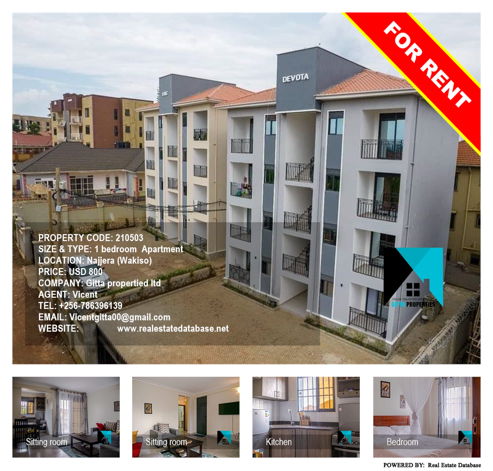 1 bedroom Apartment  for rent in Najjera Wakiso Uganda, code: 210503