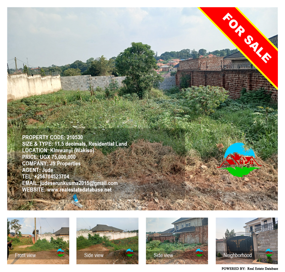 Residential Land  for sale in Kimwanyi Wakiso Uganda, code: 210530