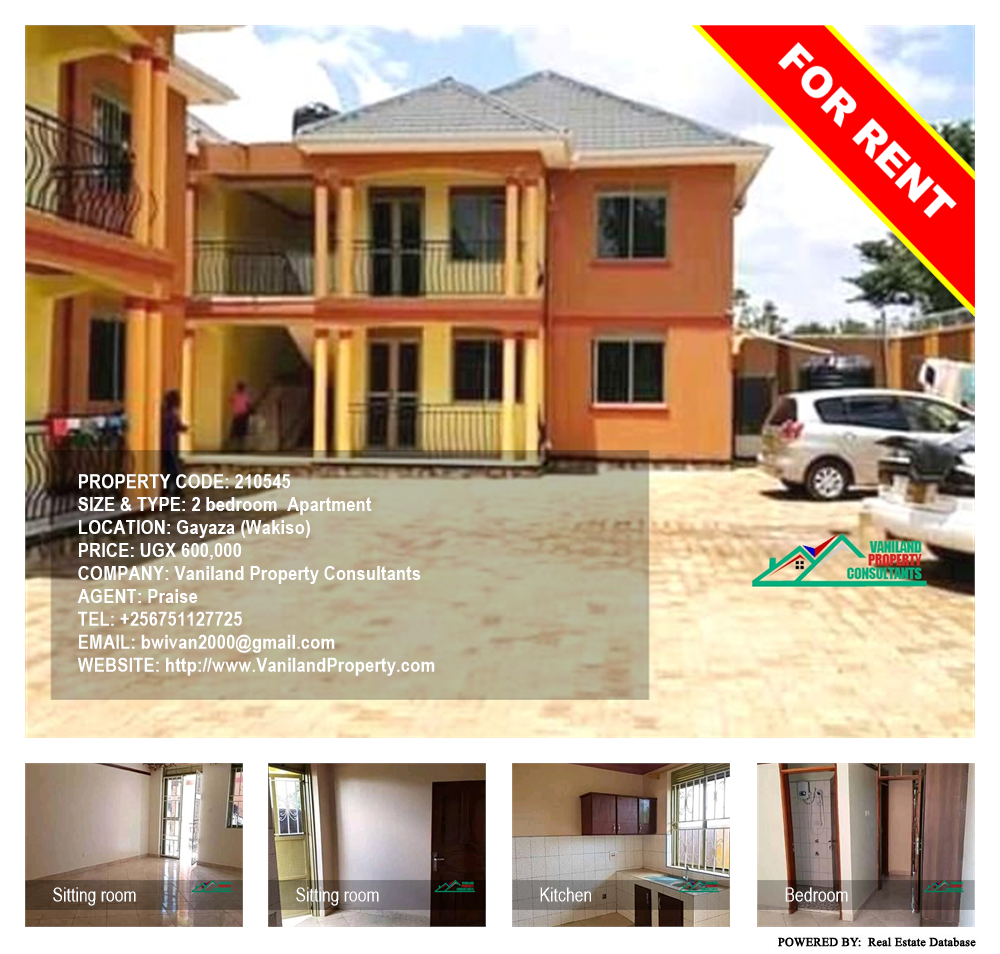 2 bedroom Apartment  for rent in Gayaza Wakiso Uganda, code: 210545