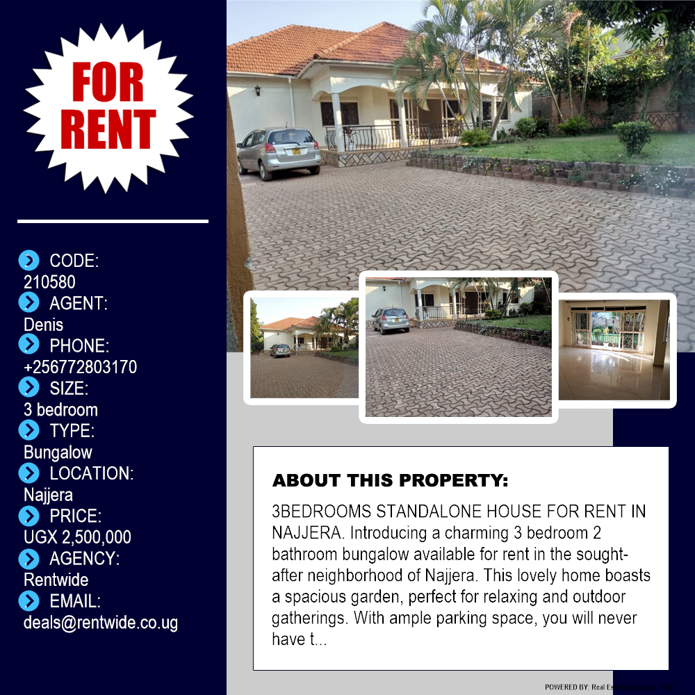 3 bedroom Bungalow  for rent in Najjera Wakiso Uganda, code: 210580