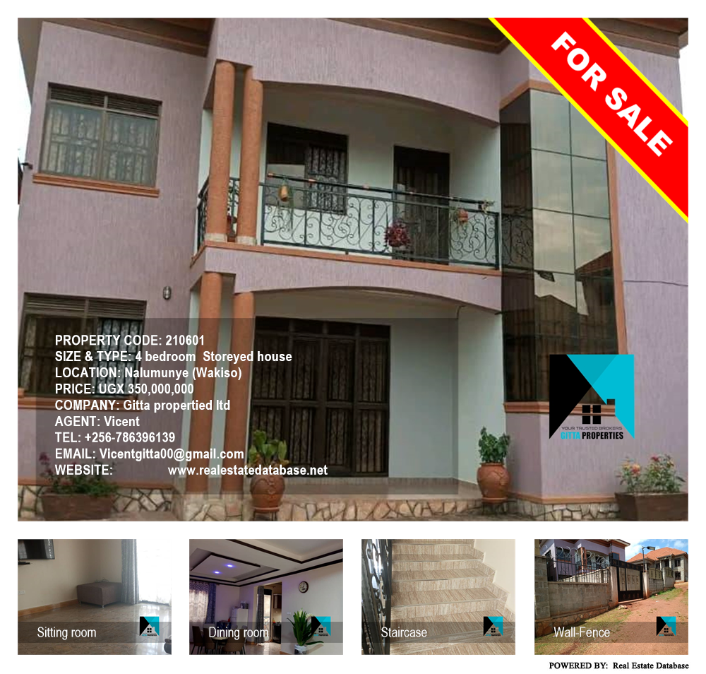 4 bedroom Storeyed house  for sale in Nalumunye Wakiso Uganda, code: 210601