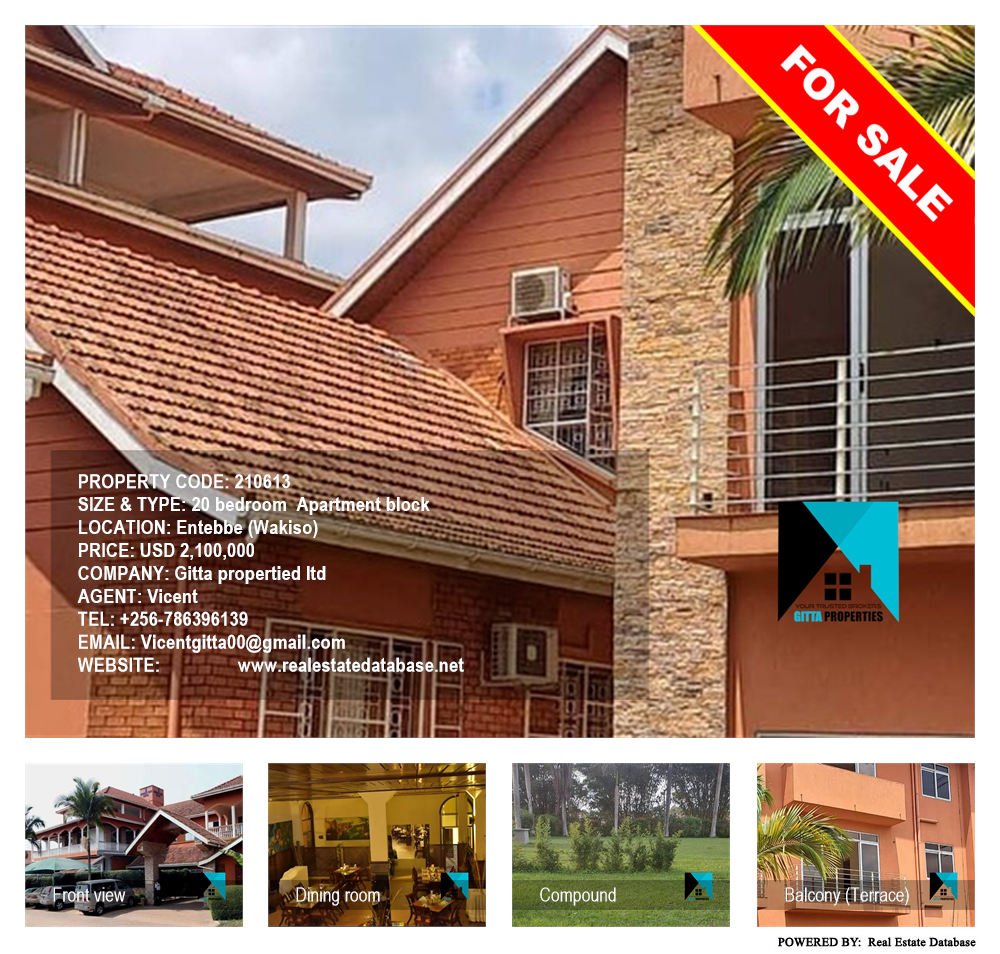 20 bedroom Apartment block  for sale in Entebbe Wakiso Uganda, code: 210613