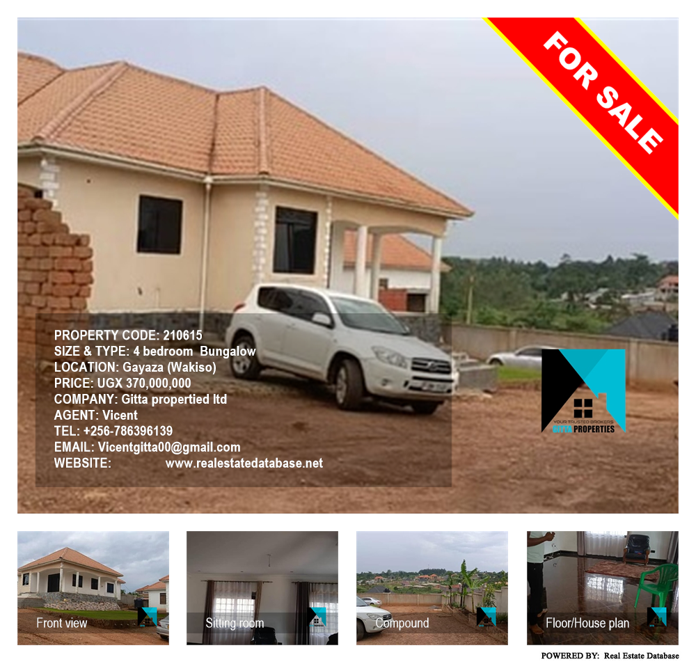 4 bedroom Bungalow  for sale in Gayaza Wakiso Uganda, code: 210615