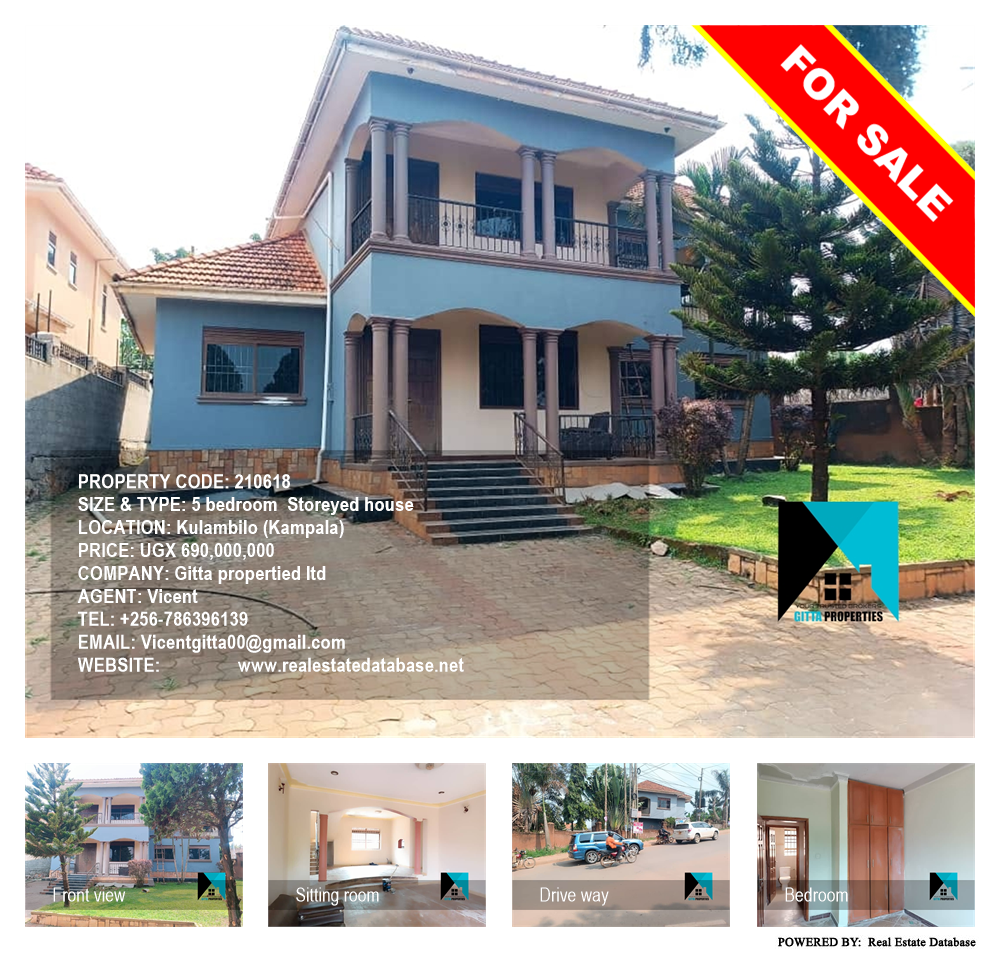 5 bedroom Storeyed house  for sale in Kulambilo Kampala Uganda, code: 210618