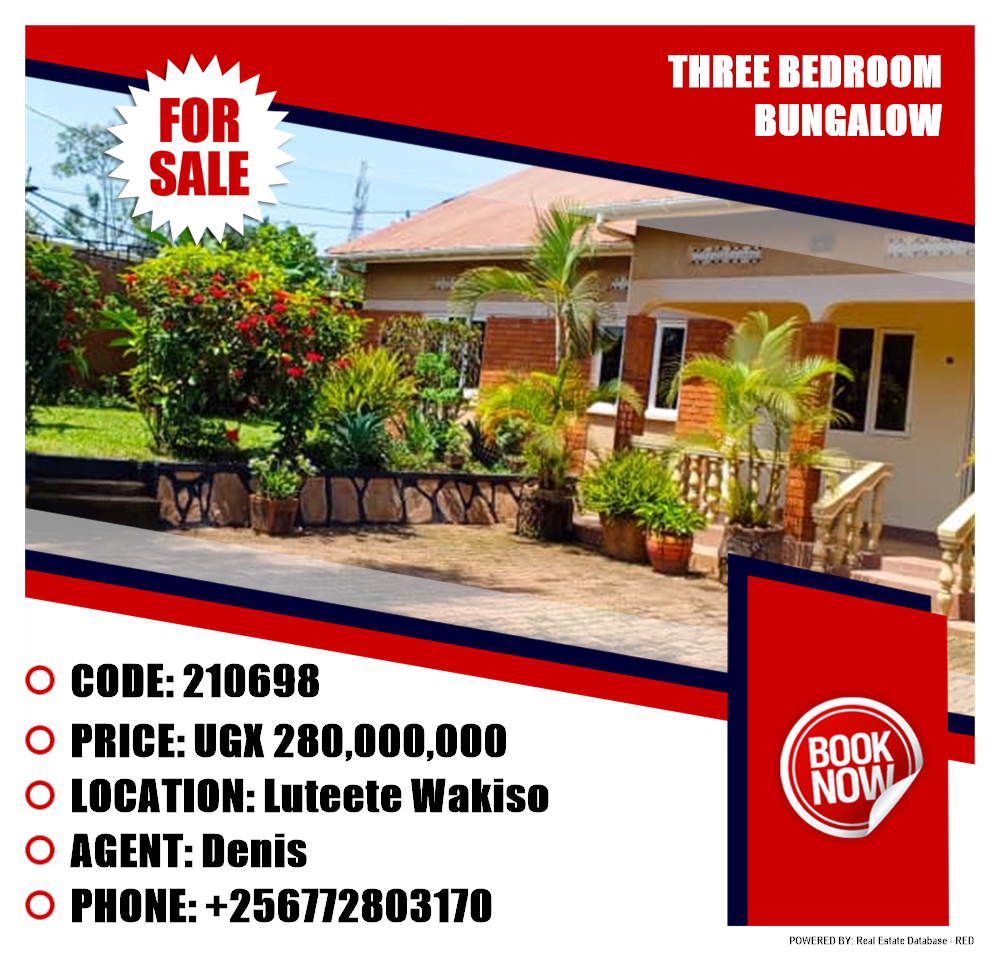 3 bedroom Bungalow  for sale in Luteete Wakiso Uganda, code: 210698