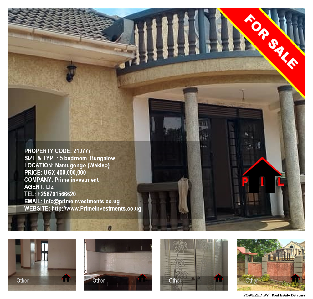 5 bedroom Bungalow  for sale in Namugongo Wakiso Uganda, code: 210777