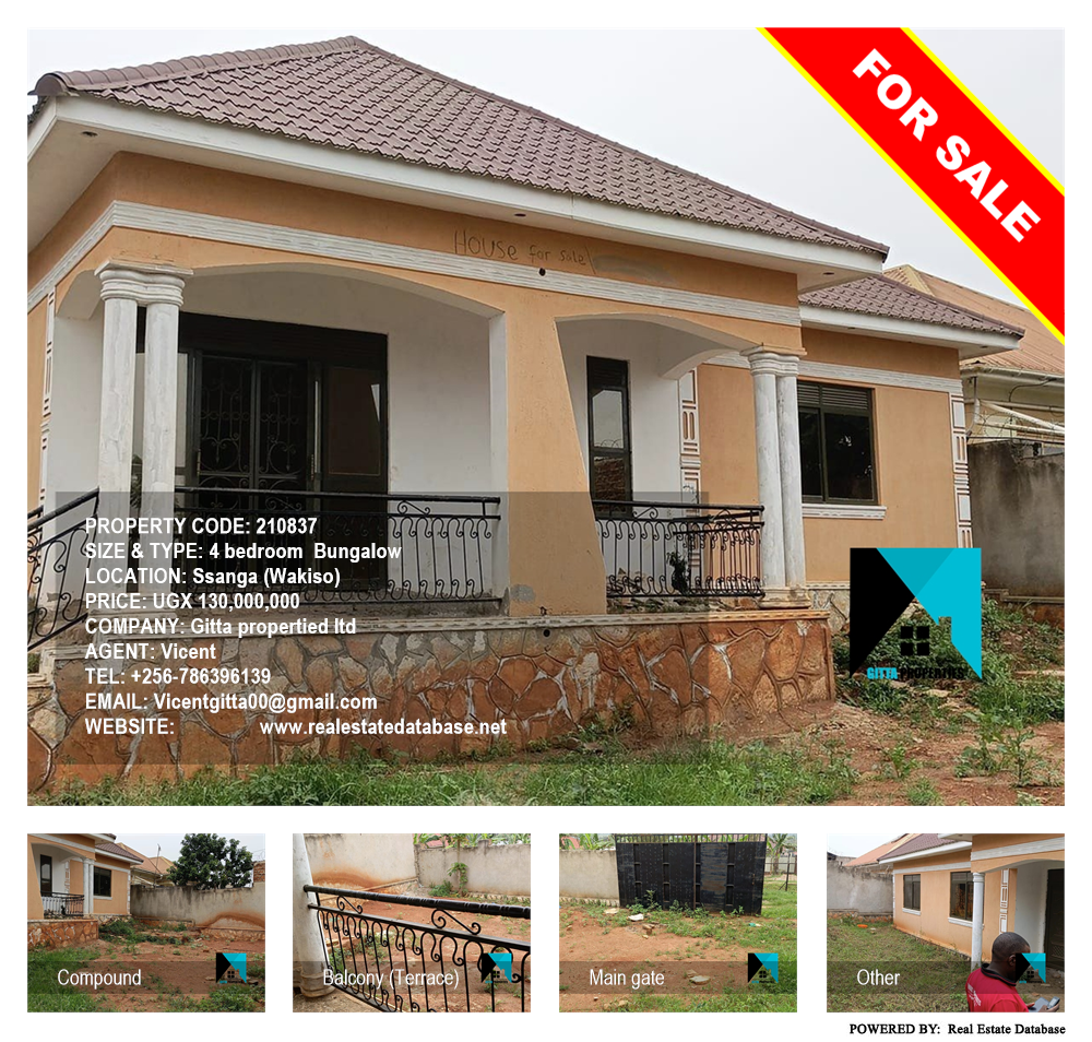 4 bedroom Bungalow  for sale in Ssanga Wakiso Uganda, code: 210837