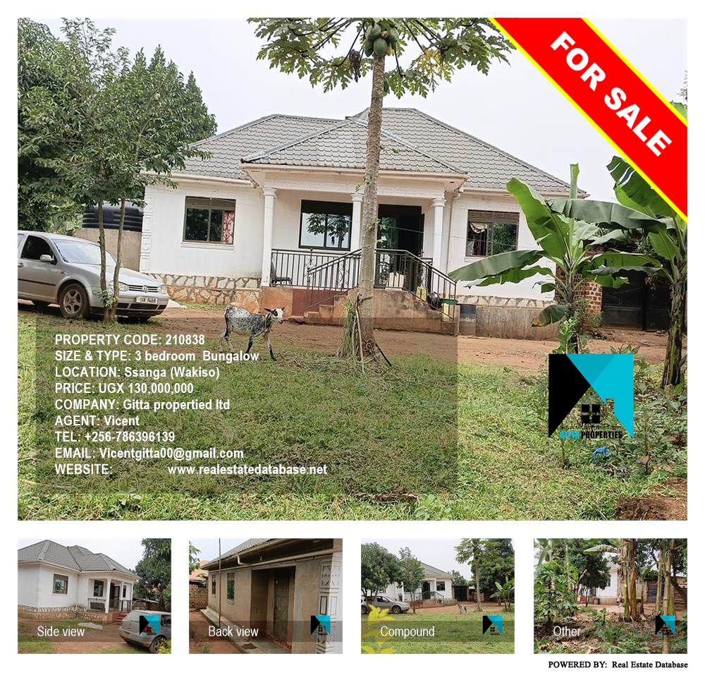 3 bedroom Bungalow  for sale in Ssanga Wakiso Uganda, code: 210838