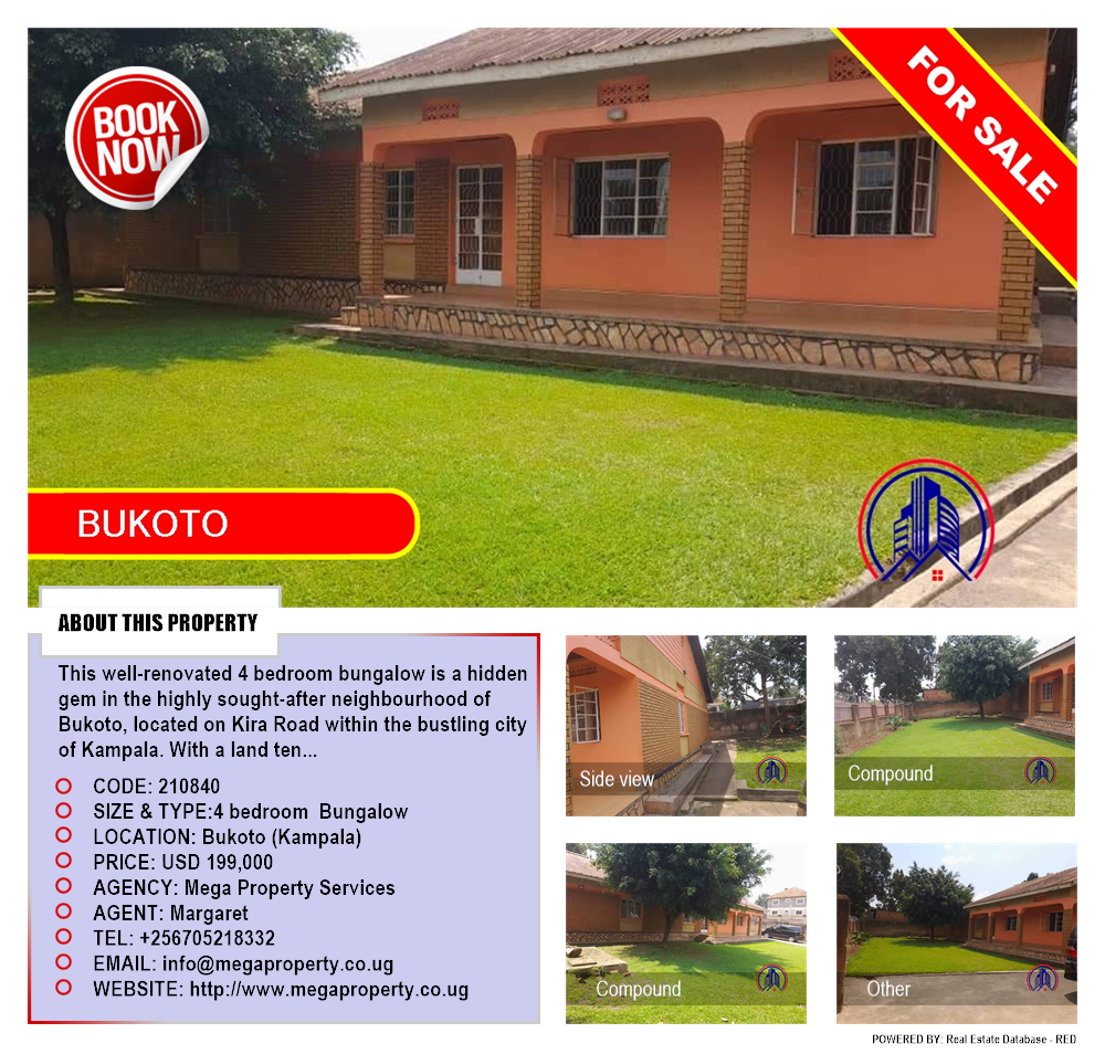 4 bedroom Bungalow  for sale in Bukoto Kampala Uganda, code: 210840