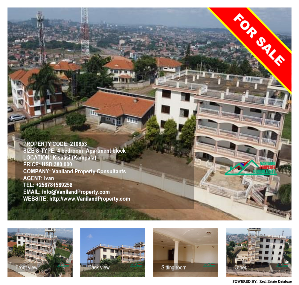 4 bedroom Apartment block  for sale in Kisaasi Kampala Uganda, code: 210853