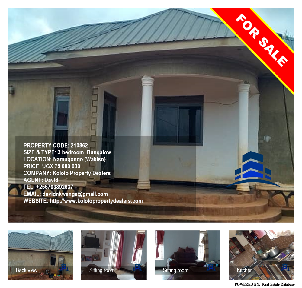 3 bedroom Bungalow  for sale in Namugongo Wakiso Uganda, code: 210862