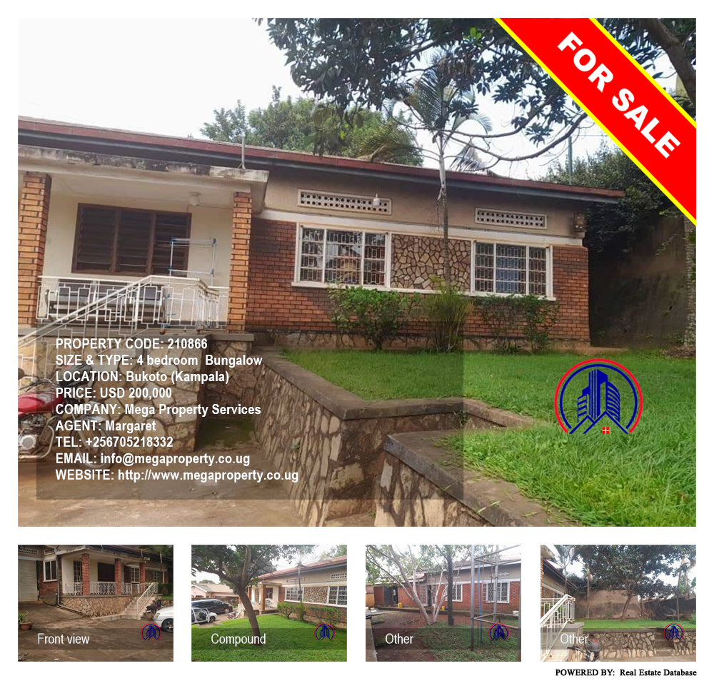 4 bedroom Bungalow  for sale in Bukoto Kampala Uganda, code: 210866