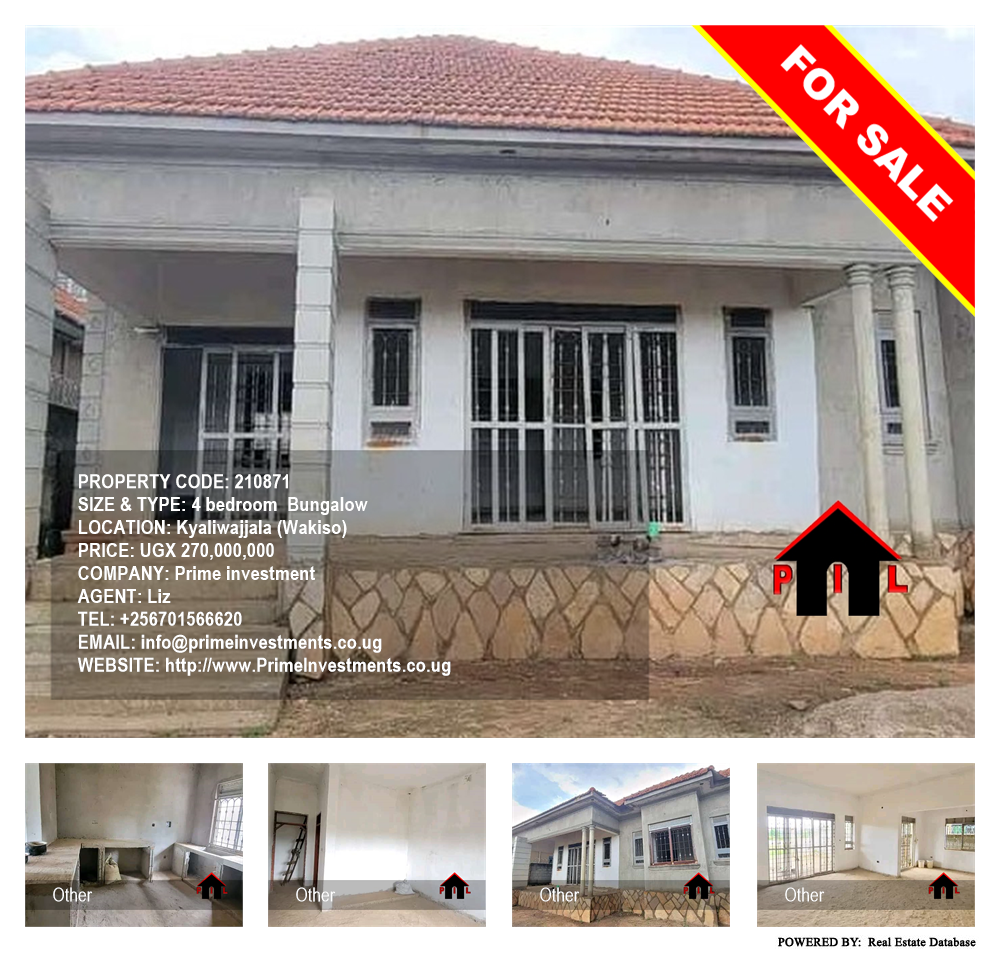 4 bedroom Bungalow  for sale in Kyaliwajjala Wakiso Uganda, code: 210871