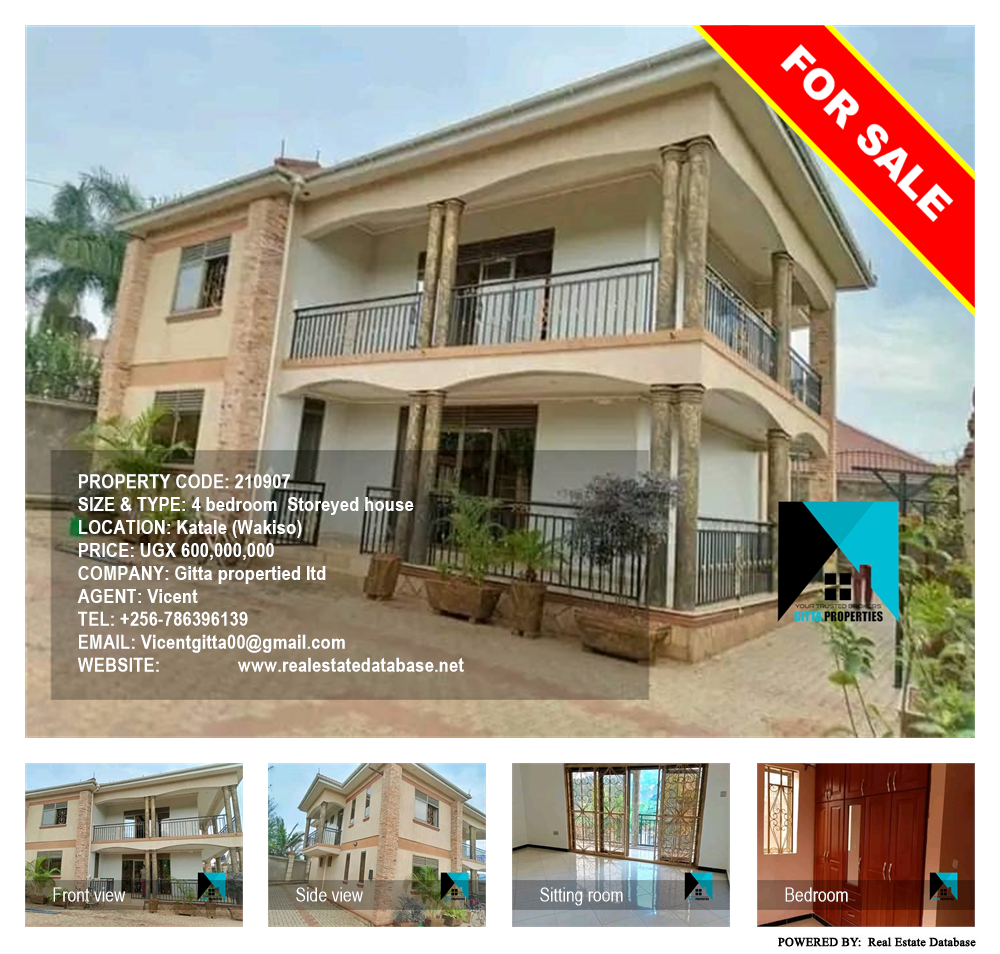 4 bedroom Storeyed house  for sale in Katale Wakiso Uganda, code: 210907