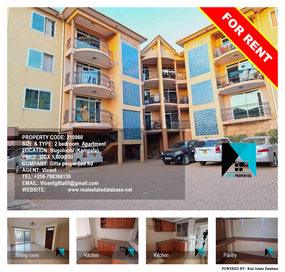 2 bedroom Apartment  for rent in Bugoloobi Kampala Uganda, code: 210960