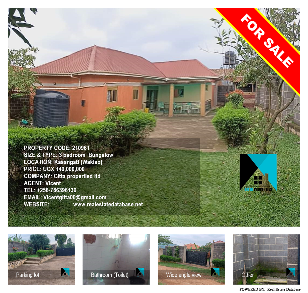 3 bedroom Bungalow  for sale in Kasangati Wakiso Uganda, code: 210961