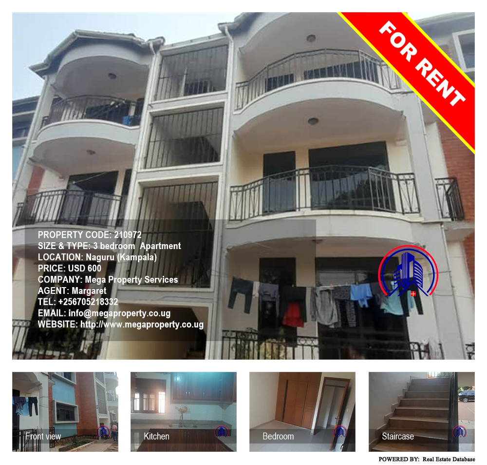 3 bedroom Apartment  for rent in Naguru Kampala Uganda, code: 210972