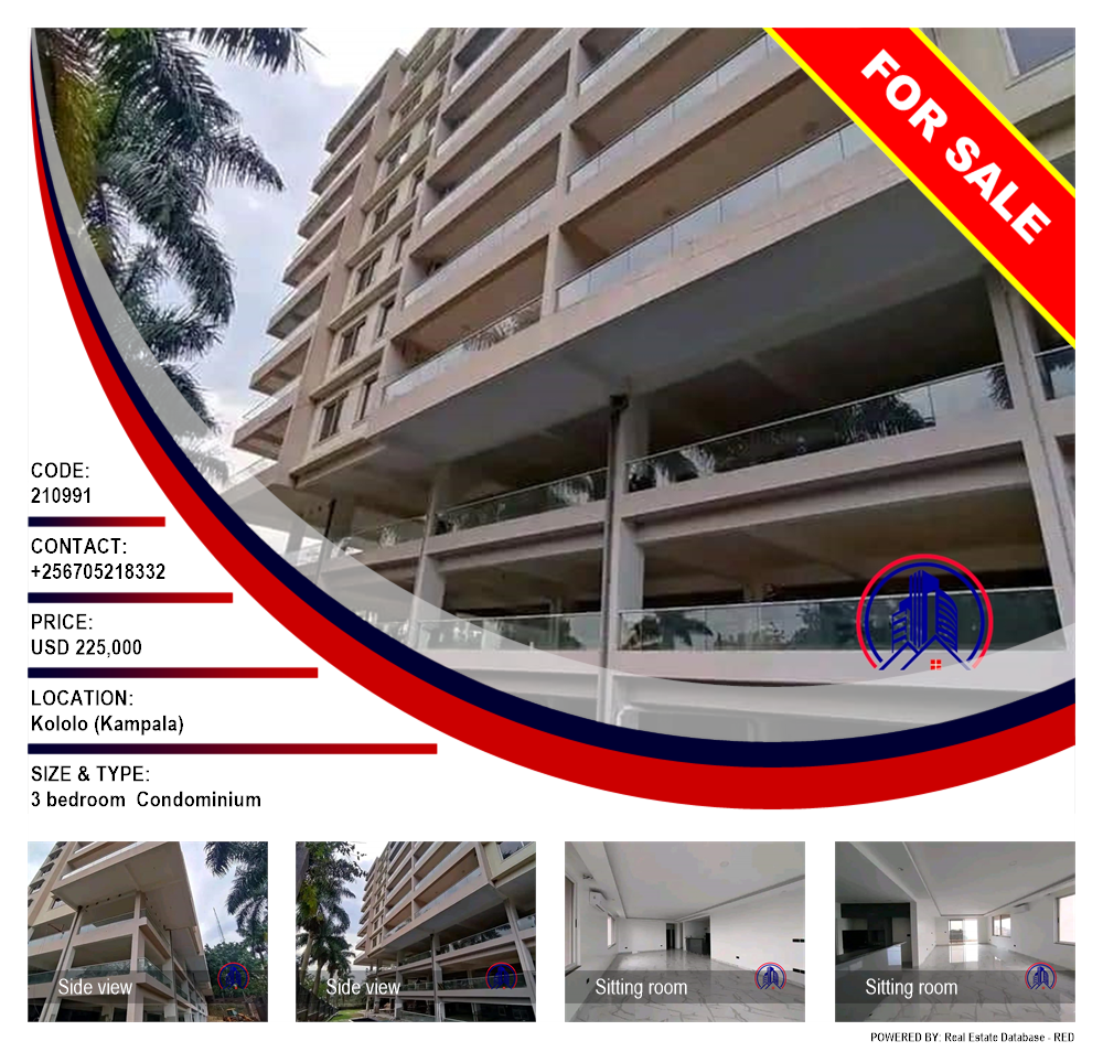 3 bedroom Condominium  for sale in Kololo Kampala Uganda, code: 210991