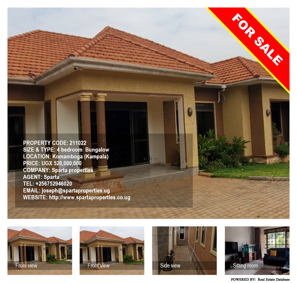 4 bedroom Bungalow  for sale in Komamboga Kampala Uganda, code: 211022