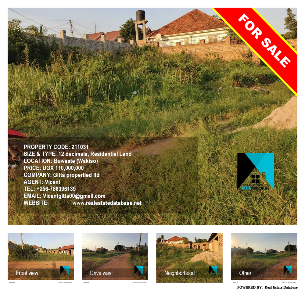 Residential Land  for sale in Buwaate Wakiso Uganda, code: 211031