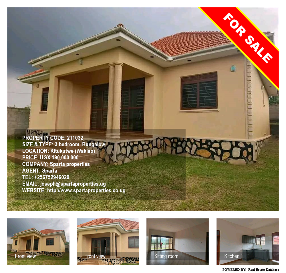 3 bedroom Bungalow  for sale in Kitukutwe Wakiso Uganda, code: 211032