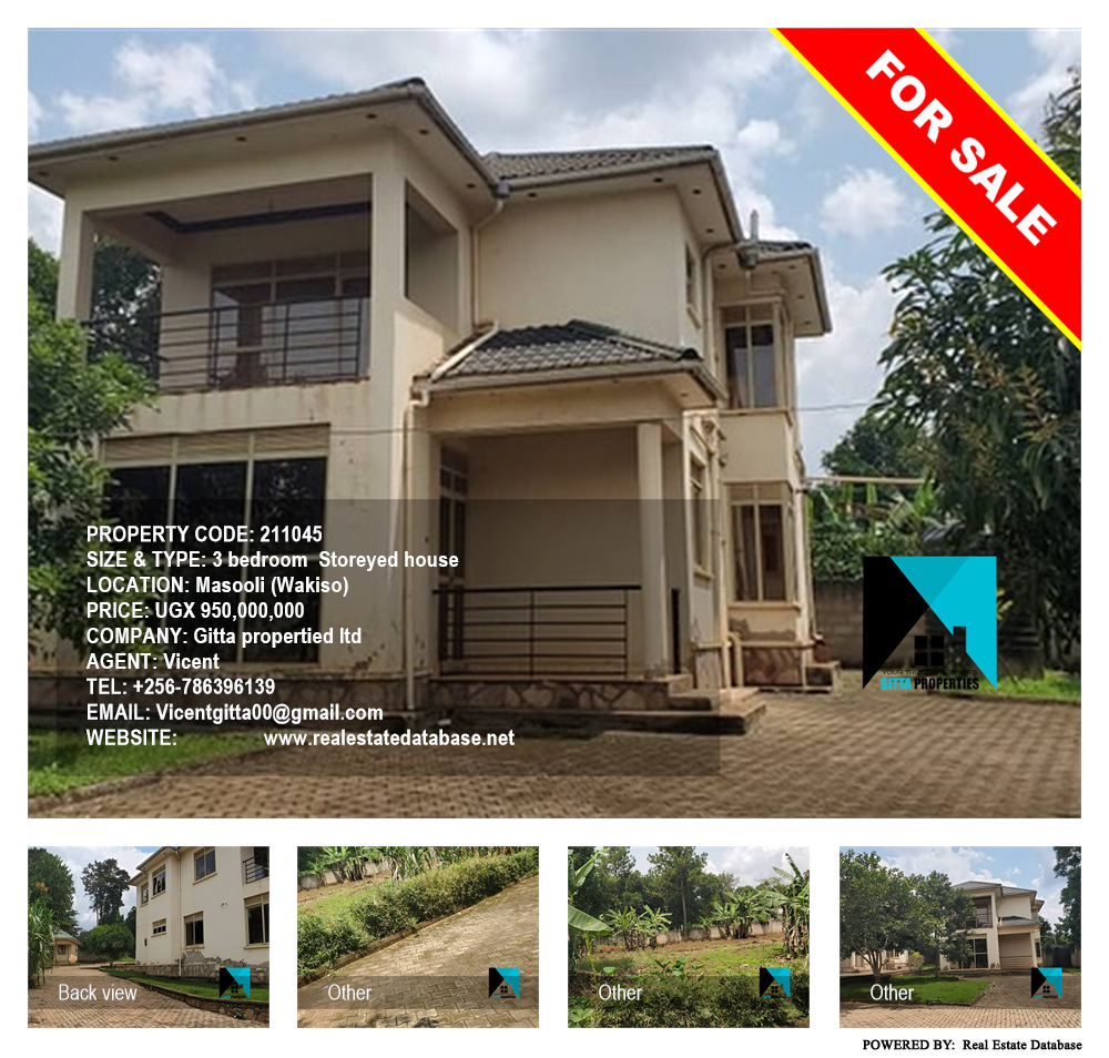 3 bedroom Storeyed house  for sale in Masooli Wakiso Uganda, code: 211045