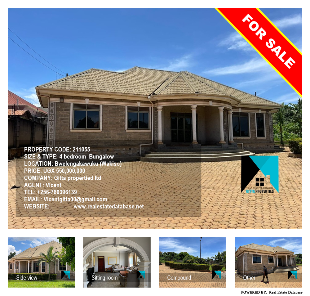 4 bedroom Bungalow  for sale in Bwelengakawuku Wakiso Uganda, code: 211055