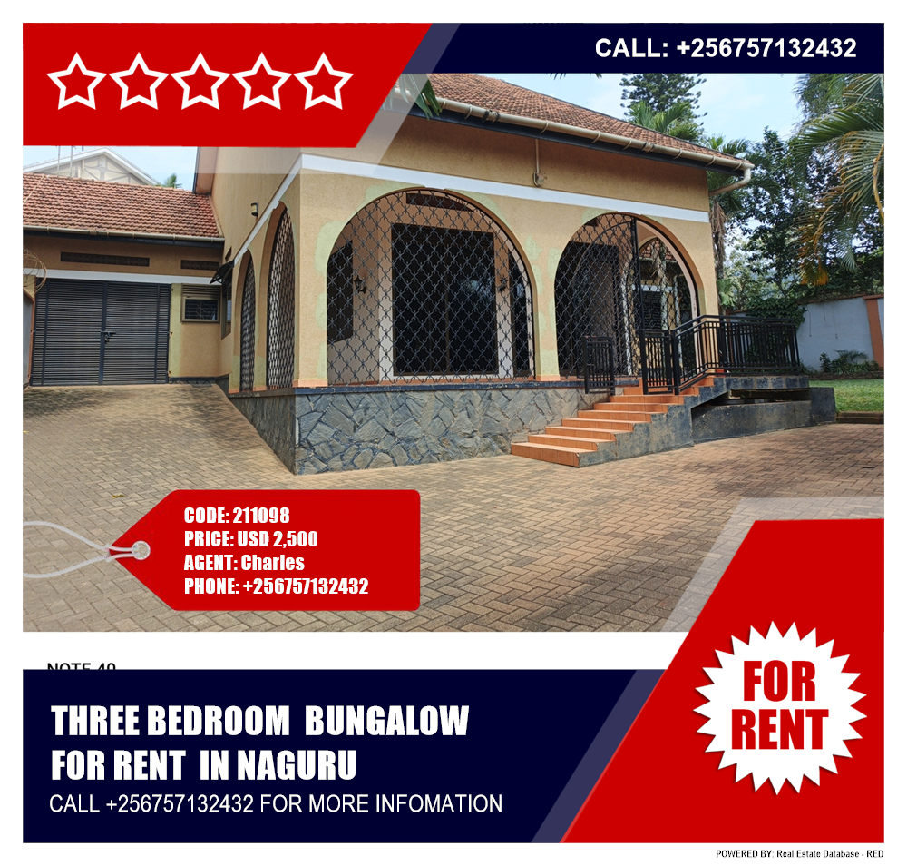 3 bedroom Bungalow  for rent in Naguru Kampala Uganda, code: 211098