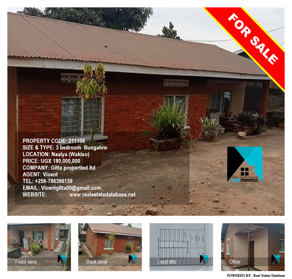 3 bedroom Bungalow  for sale in Naalya Wakiso Uganda, code: 211106