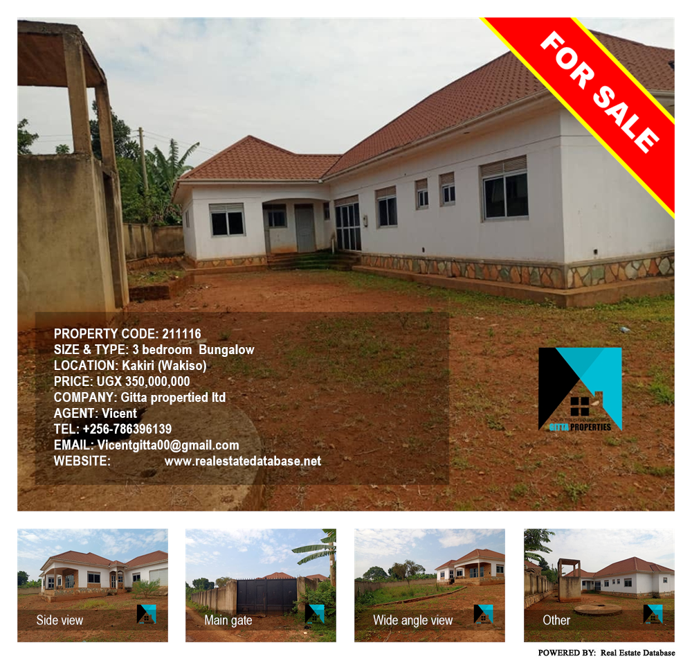 3 bedroom Bungalow  for sale in Kakiri Wakiso Uganda, code: 211116