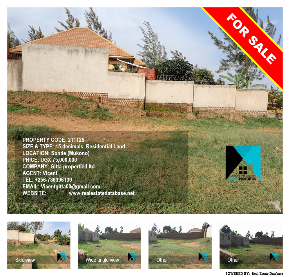 Residential Land  for sale in Sonde Mukono Uganda, code: 211125