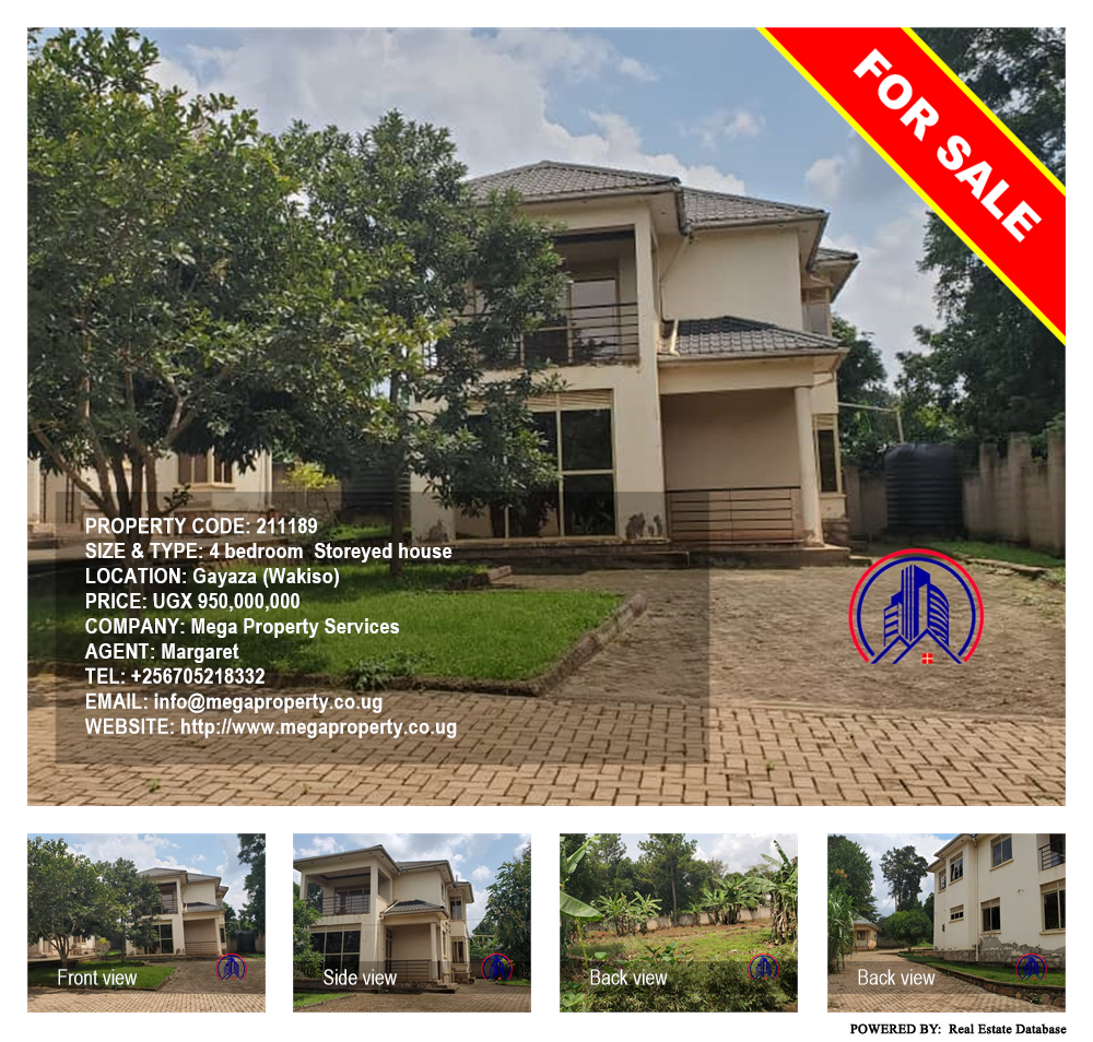 4 bedroom Storeyed house  for sale in Gayaza Wakiso Uganda, code: 211189