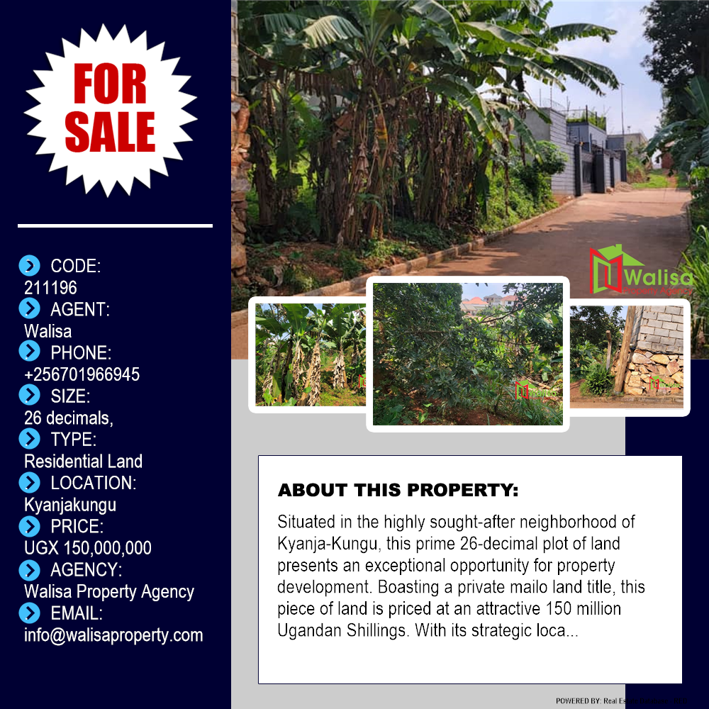 Residential Land  for sale in Kyanjakungu Wakiso Uganda, code: 211196