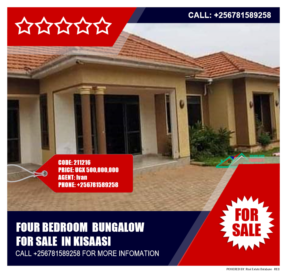 4 bedroom Bungalow  for sale in Kisaasi Kampala Uganda, code: 211216