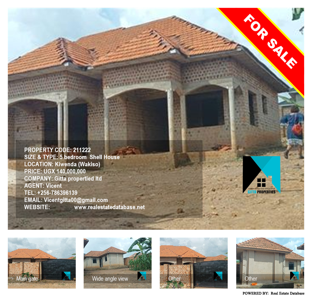 5 bedroom Shell House  for sale in Kiwenda Wakiso Uganda, code: 211222