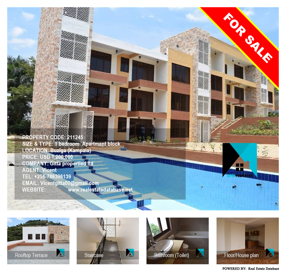 1 bedroom Apartment block  for sale in Buziga Kampala Uganda, code: 211245