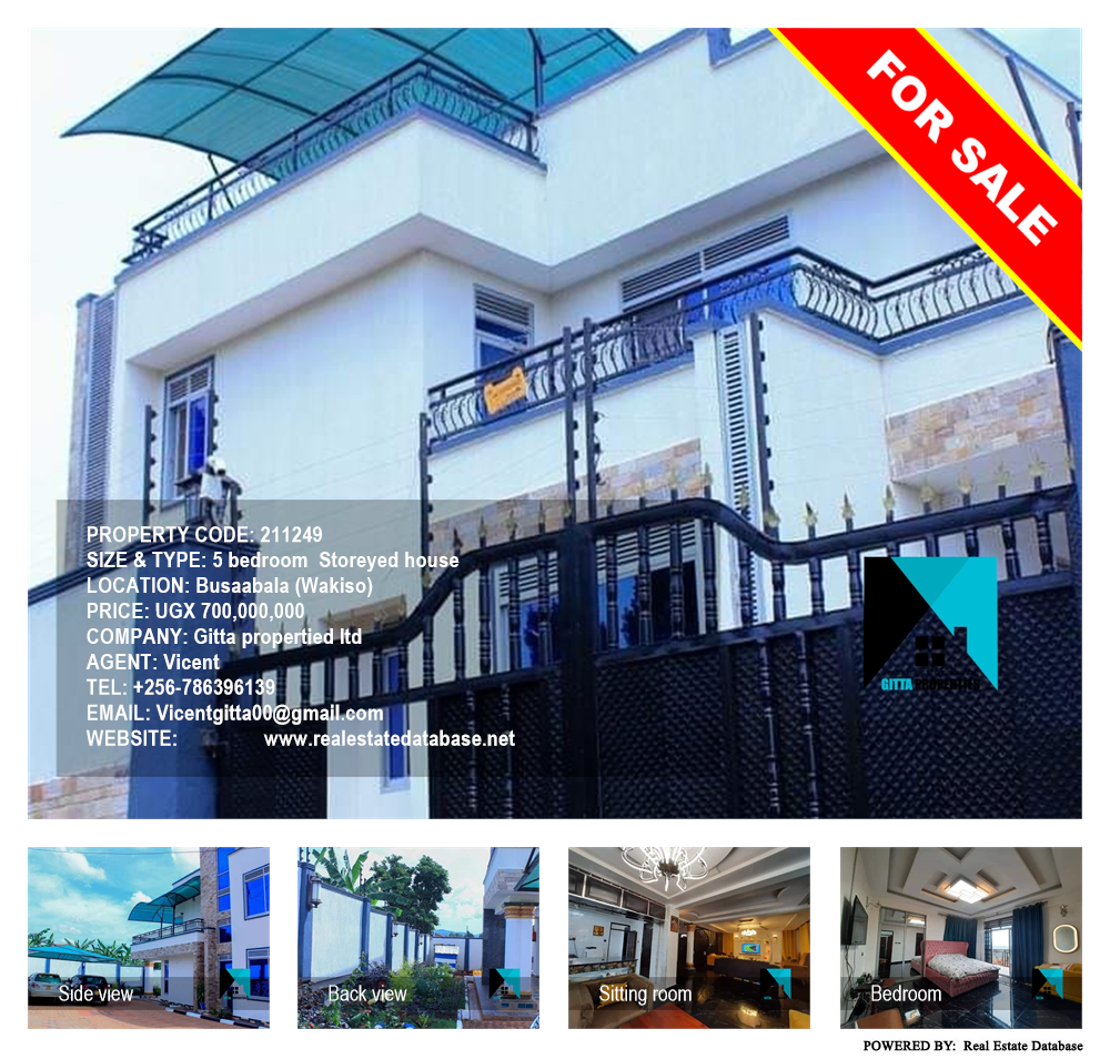 5 bedroom Storeyed house  for sale in Busaabala Wakiso Uganda, code: 211249