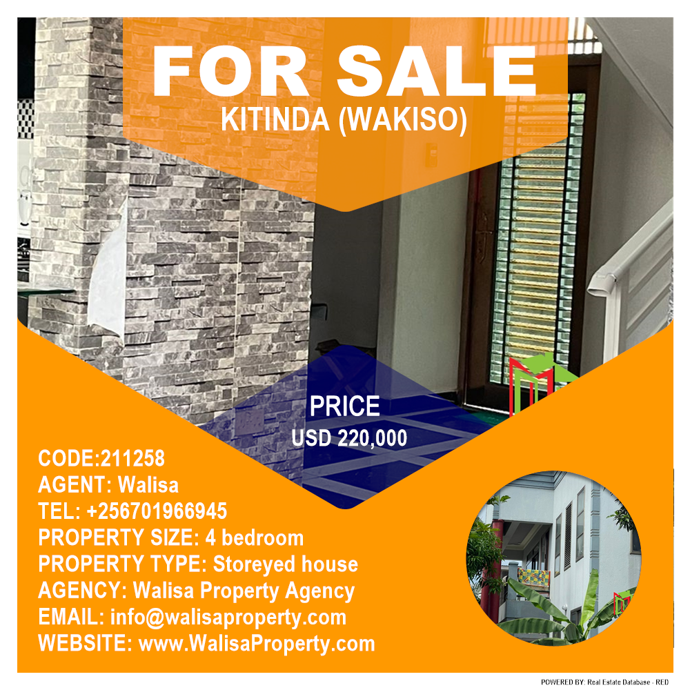 4 bedroom Storeyed house  for sale in Kitinda Wakiso Uganda, code: 211258