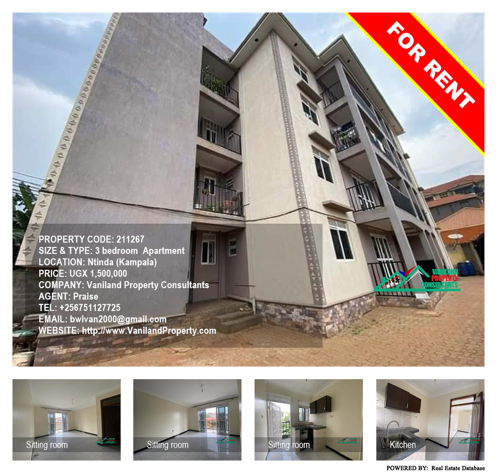 3 bedroom Apartment  for rent in Ntinda Kampala Uganda, code: 211267