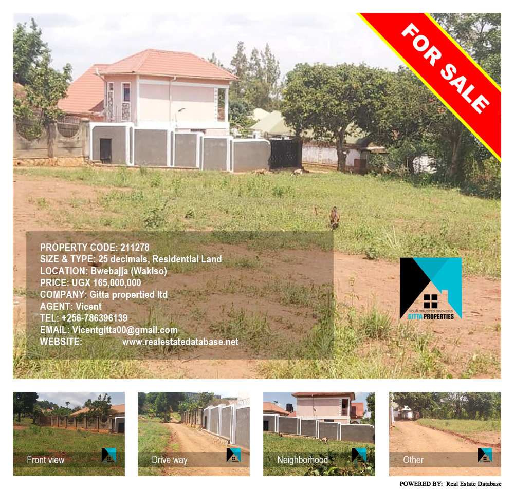 Residential Land  for sale in Bwebajja Wakiso Uganda, code: 211278