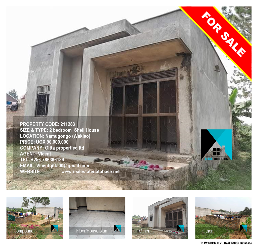 2 bedroom Shell House  for sale in Namugongo Wakiso Uganda, code: 211283