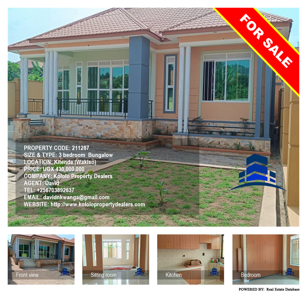 3 bedroom Bungalow  for sale in Kitende Wakiso Uganda, code: 211287