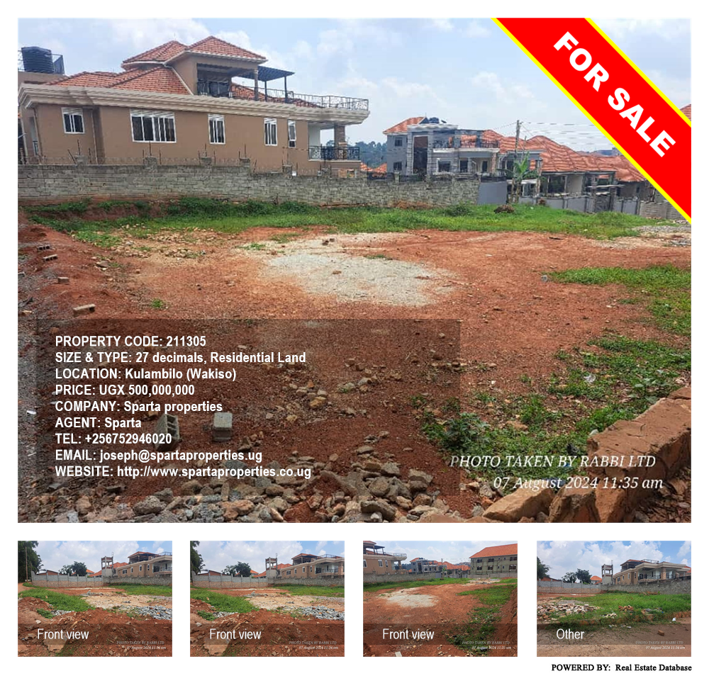 Residential Land  for sale in Kulambilo Wakiso Uganda, code: 211305