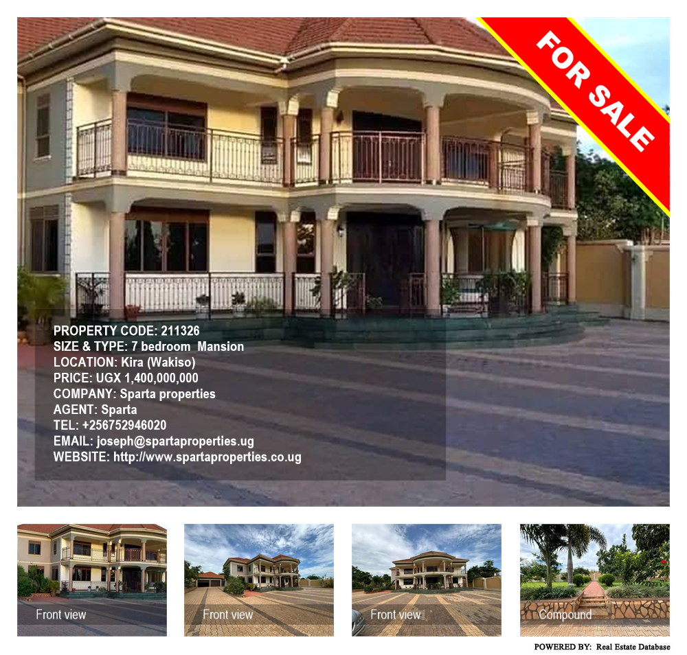 7 bedroom Mansion  for sale in Kira Wakiso Uganda, code: 211326