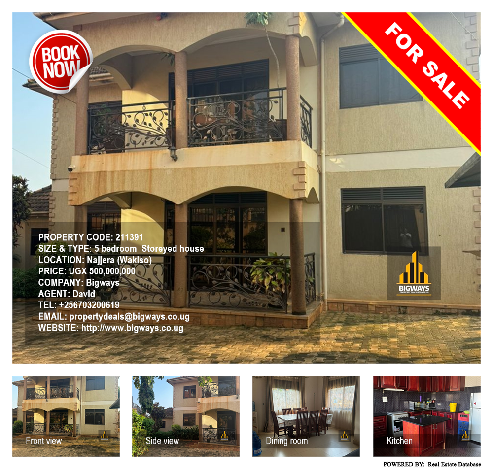 5 bedroom Storeyed house  for sale in Najjera Wakiso Uganda, code: 211391