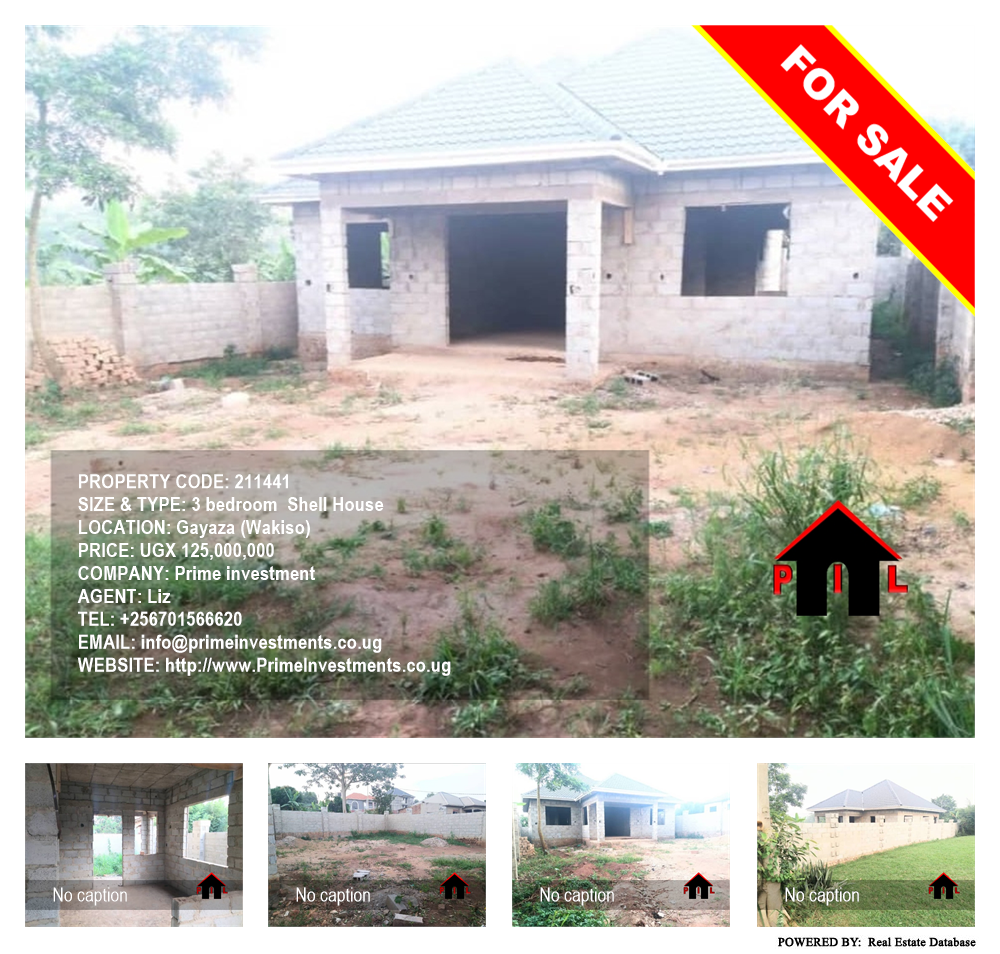 3 bedroom Shell House  for sale in Gayaza Wakiso Uganda, code: 211441