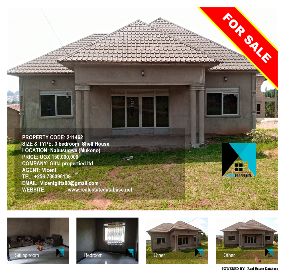 3 bedroom Shell House  for sale in Nabusugwe Mukono Uganda, code: 211462