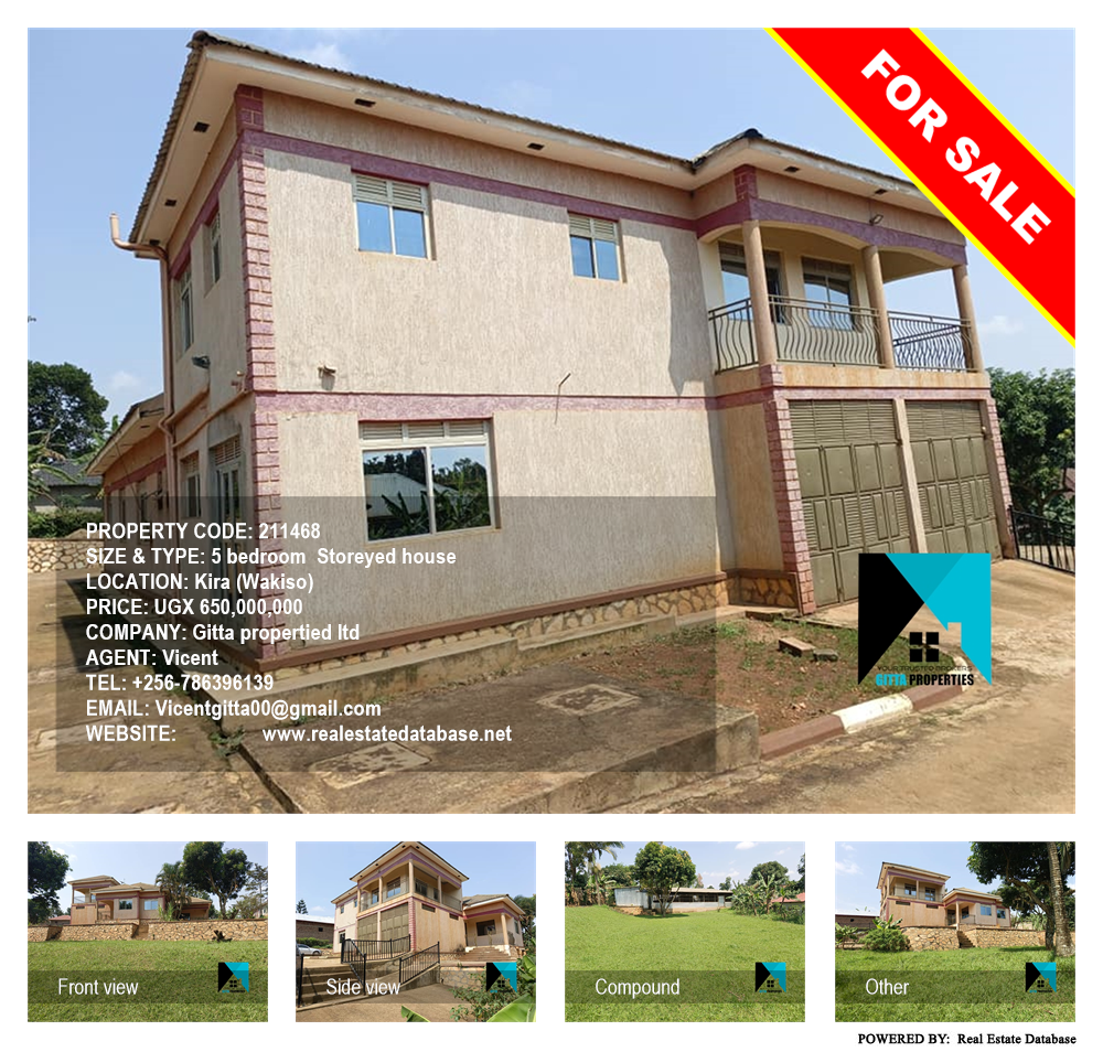 5 bedroom Storeyed house  for sale in Kira Wakiso Uganda, code: 211468