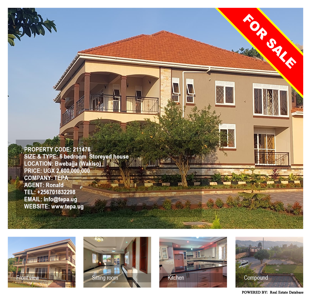 6 bedroom Storeyed house  for sale in Bwebajja Wakiso Uganda, code: 211476